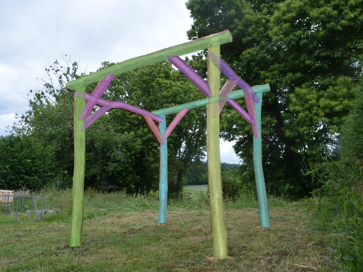 scan des troncs en surimposition sur la structure réelle