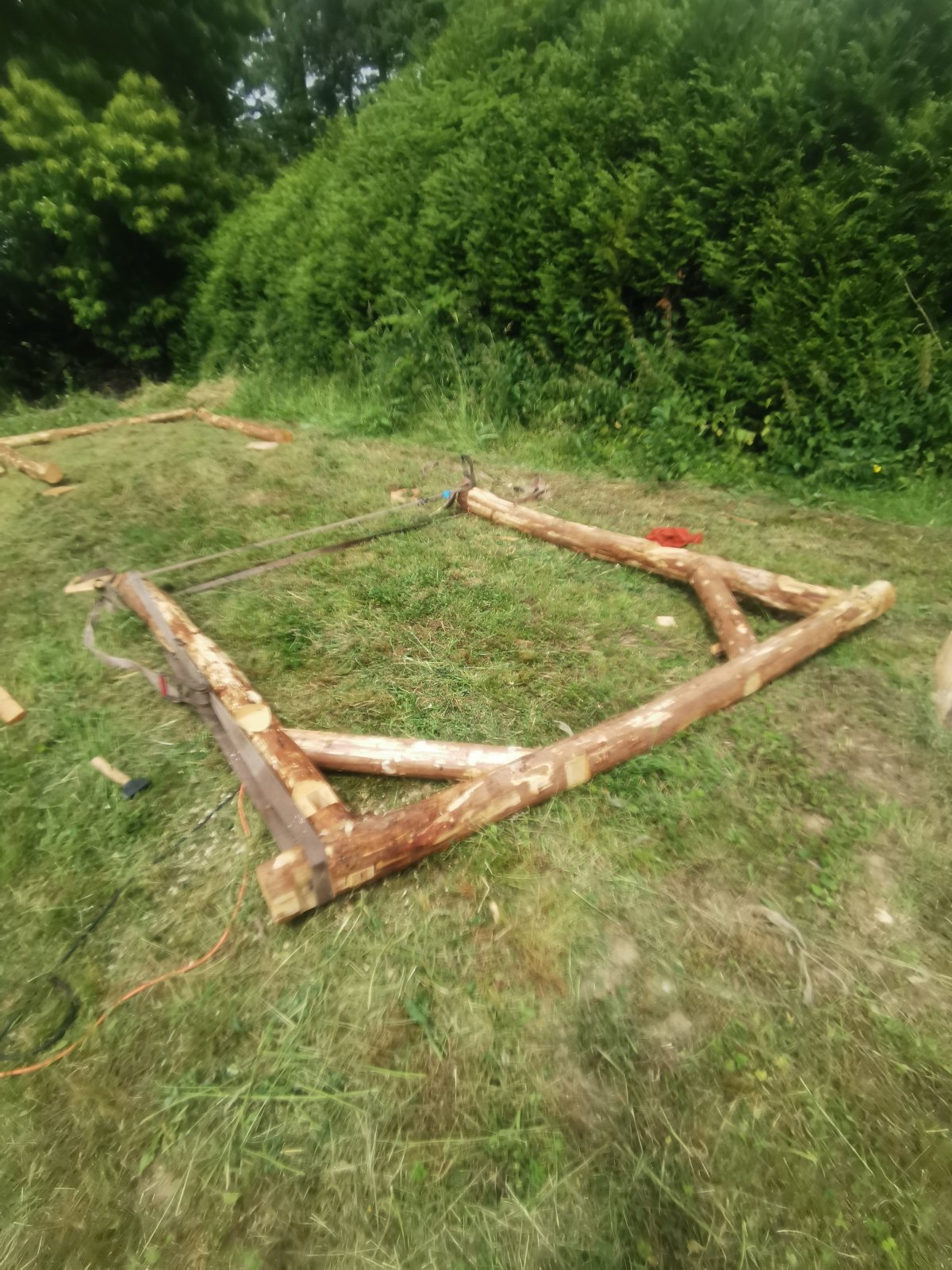 montage à blanc d'un portaique